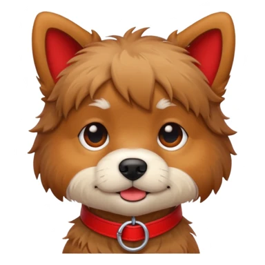 Small scruffy dog with a red collar  sticker