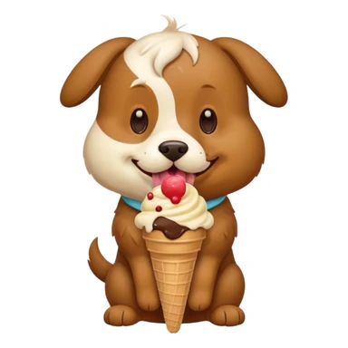 Dog with an ice cream sticker