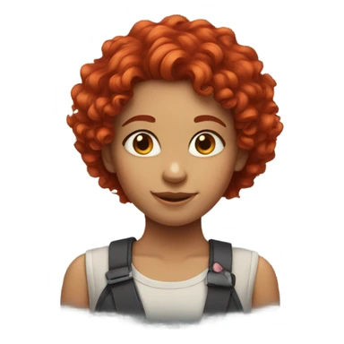 a girl with red hair and curly hair  sticker