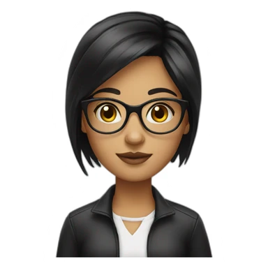 girl in eye glass black hair sticker