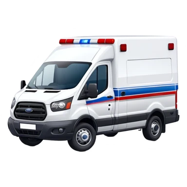 Ambulance - Ford Transit 350 (Model Year: 2021) (Iconic colour: White with red and blue lights) sticker
