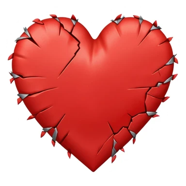 Broken satin heart sticker