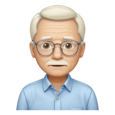 Old man with glasses and white pony tail sticker