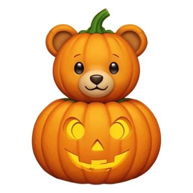 Teddy bear in a pumpkin sticker