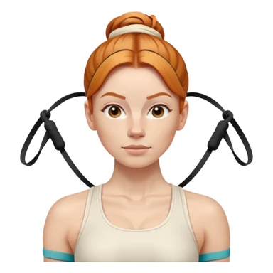 Ginger gym girl low bun cream athleisure resistance bands workout sticker