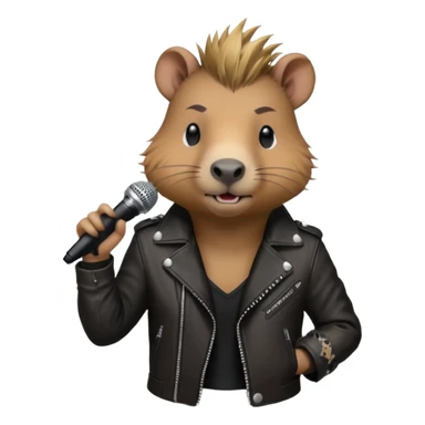 Punk vocalist capybara sticker