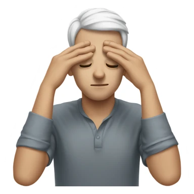 White man hiding his eyes with hands sticker