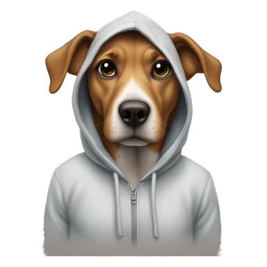 Dog wearing a hoddie sticker