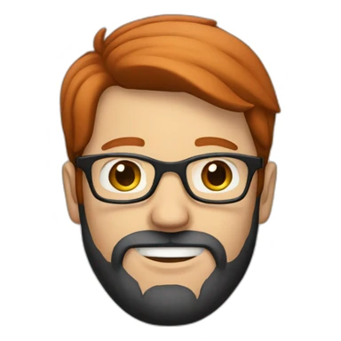 A red-haired guy with a beard and glasses sticker