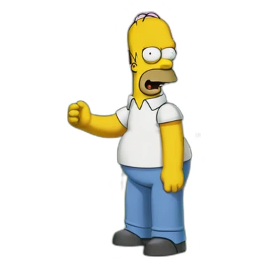 Homer from Simpson disappearing into a bush sticker