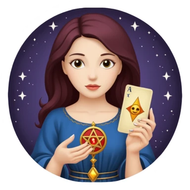 woman has tarot card sticker