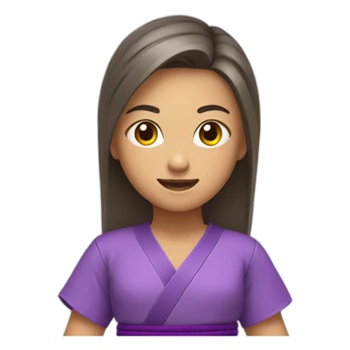 Girl with purple martial arts belt sticker