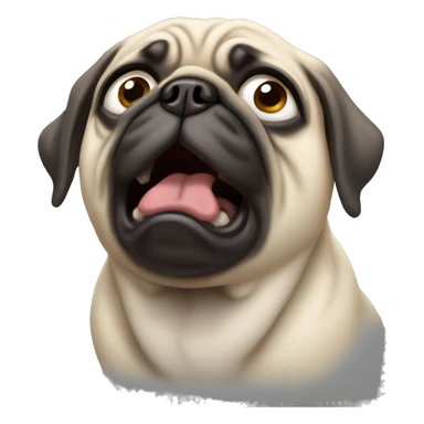 Gasping pug sticker