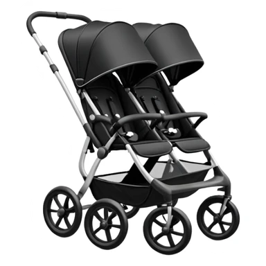 Double stroller black sticker