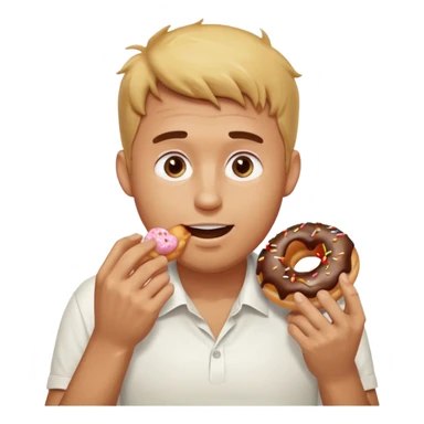 A man messily eating a filled donut, the donut is filled with Boston cream and it’s making a mess everywhere sticker