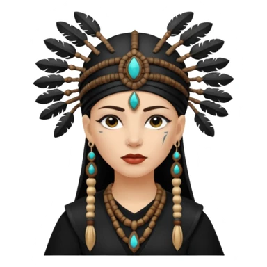 white shaman woman black clothes black accesories  sticker