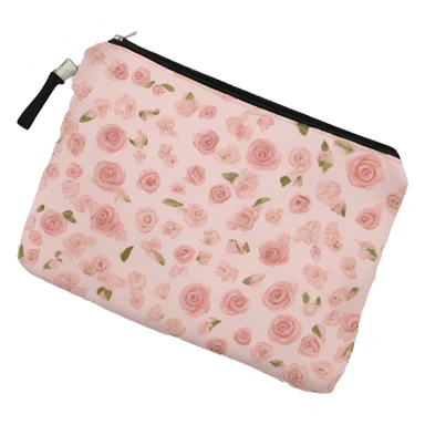 light pink floral makeup bag  sticker