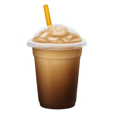 iced coffee with beige straw sticker