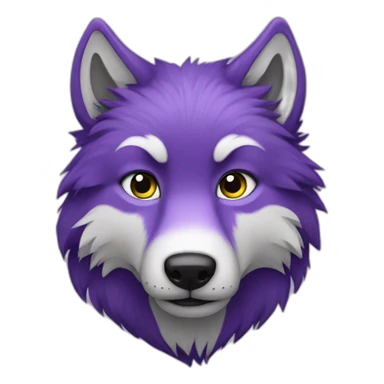 Purple furry wolf sticker