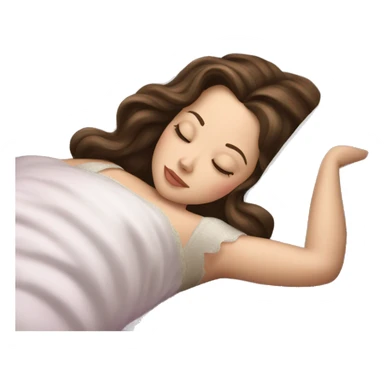 sleeping beauty brunette white girl with a silk pillow sticker