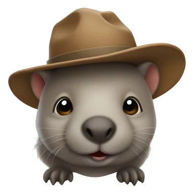 Wombat wearing a hat sticker