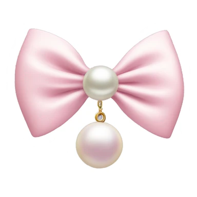 Light pink bow with a charm pearl sticker