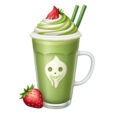 Matcha latte iced strawberry sticker