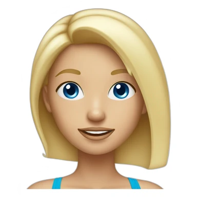Blonde girl in bikini blue eyes sticker
