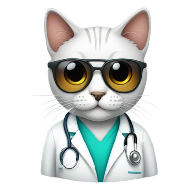doctor cat wearing dark sunglasses sticker