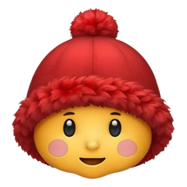 red fluffy hat sticker