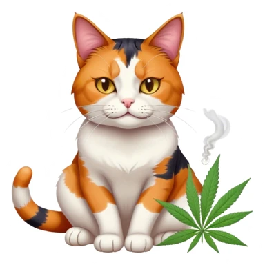 Cat smoking marijuana sticker