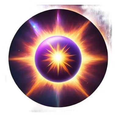 astral projection explosive star inside a ball sticker