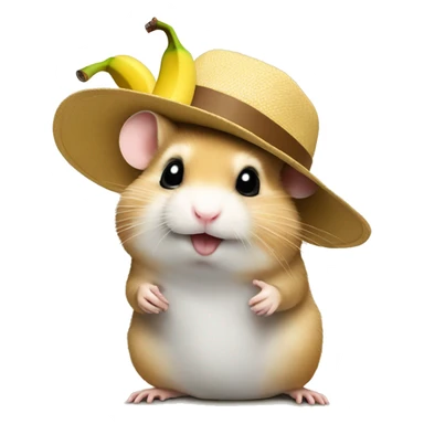 Hamster eat banana and wear hat  sticker