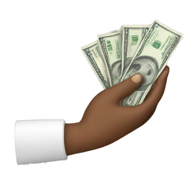 donation hand with money sticker