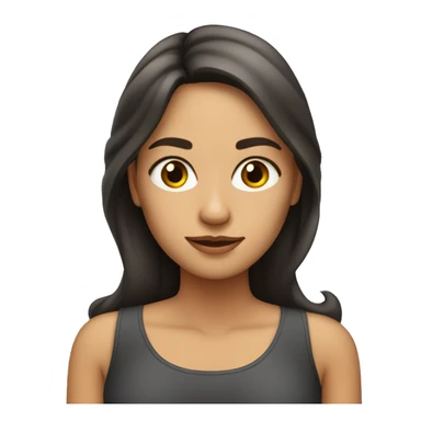 Mujer de tez clara con cabello oscuro suelto y largo y ojos claros s sticker