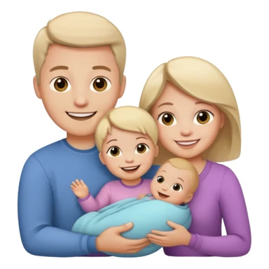Family of 3 with baby girl sticker