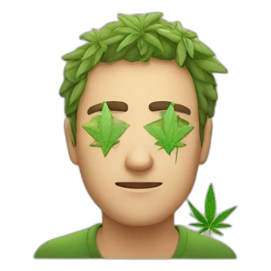 Man dry eyes cannabis sticker