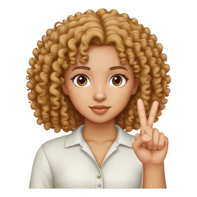 light skin curly haired girl holding up middle finger  sticker