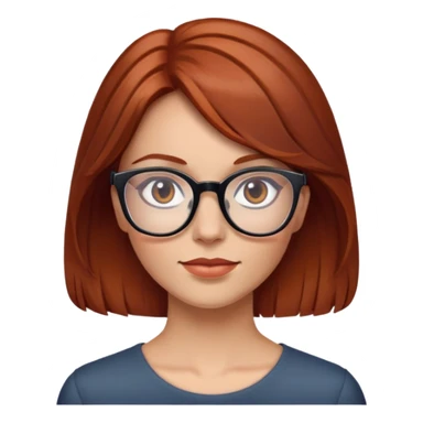 woman glasses reddish brown hair sticker