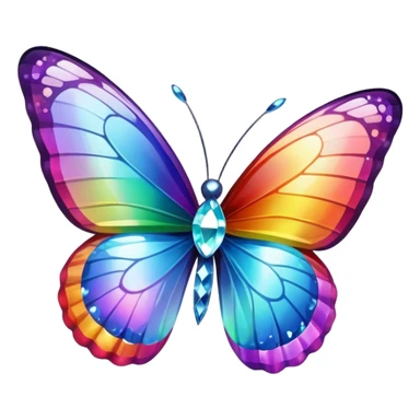 Rainbow-Diamond-Gem-Butterfly-Crystal-Fly sticker