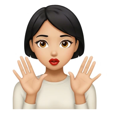 Tan girl with black hair sending kisses  sticker