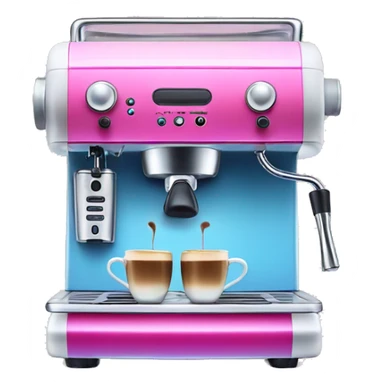 Pink and blue gradient hue espresso machine sticker