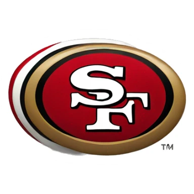 49ers logo with a Santa hat sticker