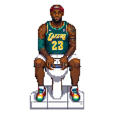 LeBron James on a toilet sticker