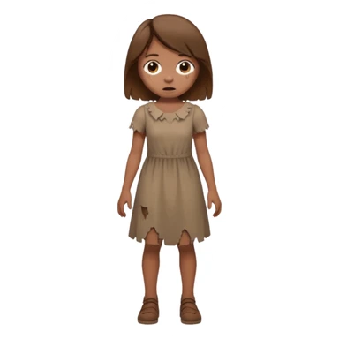 Chica grande  asustada de cuerpo completo con pelo castaño  sticker