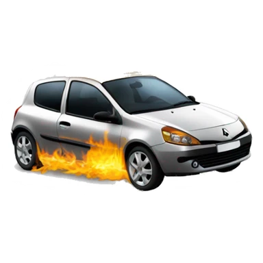 2006 Renault Clio on fire sticker