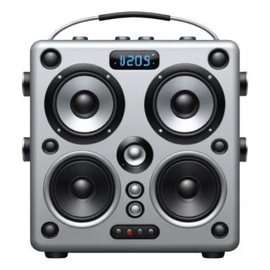 a speaker with eyes and buttons like dj box sticker
