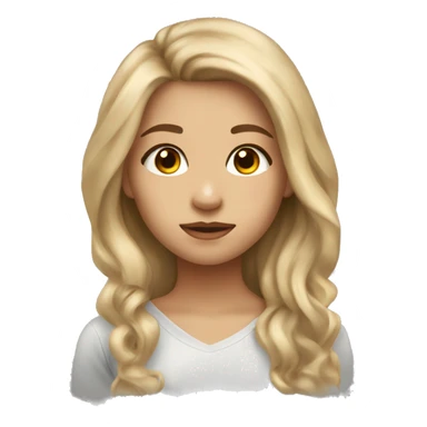 dirty blonde girl, with honey brown eyes, cute, soft, lucious hair, light skin, very beautiful  sticker