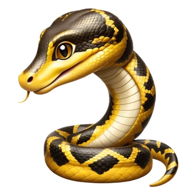 cinematic-cute-anaconda-portrait-emoji,-head-tilted-playfully-and-inquisitively,-with-a-sleek,-shimmering-body-adorned-with-detailed-scale-sriped patterns-and-round,-sparkling-eyes-full-of-wonder,-simplified-yet-irresistibly-adorable-features sticker