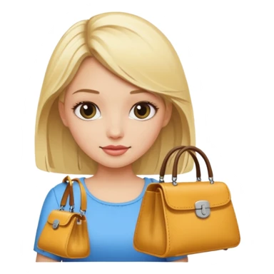 Bags on a purse instead of glasses on a blonde girl sticker
